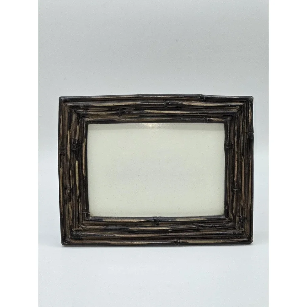 Vintage Faux Bamboo Wood Picture Frame 8x6 Rustic‎ Boho Decor
